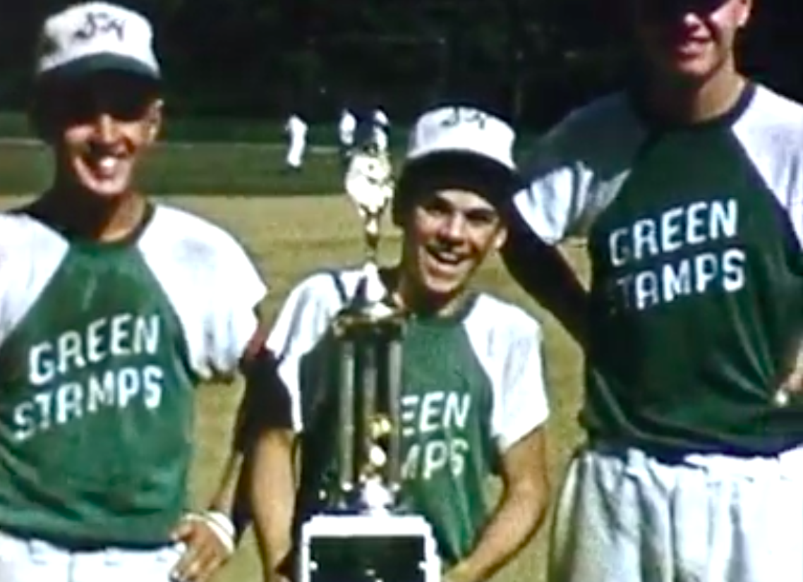 Pete Rose 1956 little league photo with "Green Stamps"