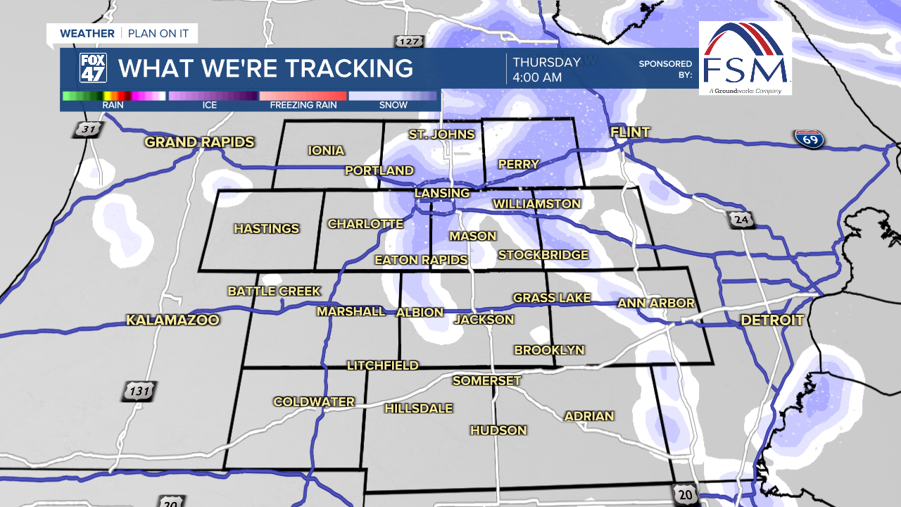 Snow Showers Possible Thursday AM on Back End of Low Pressure