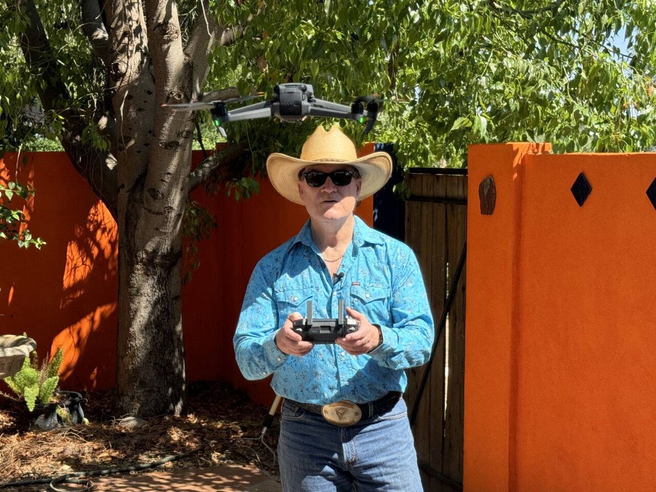 Warren Faidley flying his drone