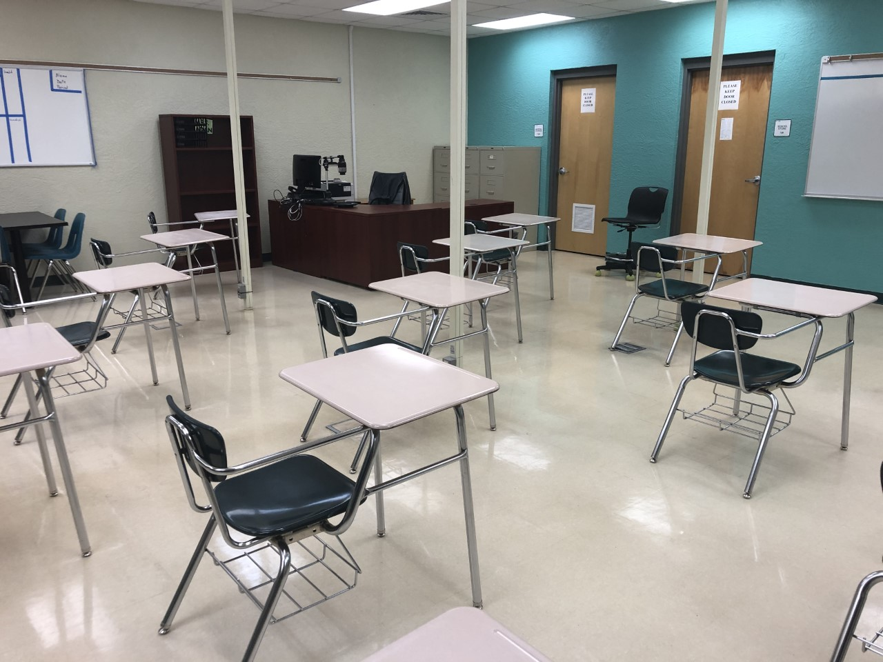 Socially distant classrooms at Jensen Beach High School