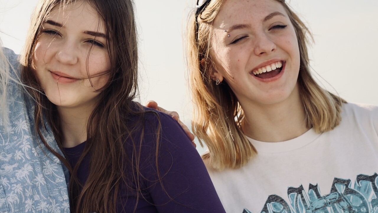 Ukrainian teens visiting Florida. (Left) Kristina Mordik and (Right) Anna Datsko.