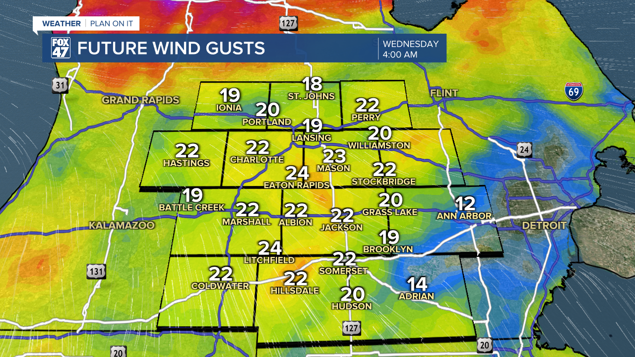 No severe wind gusts expected with the overnight round of showers and thunder withs gusts maxing out at 25 - 30mph