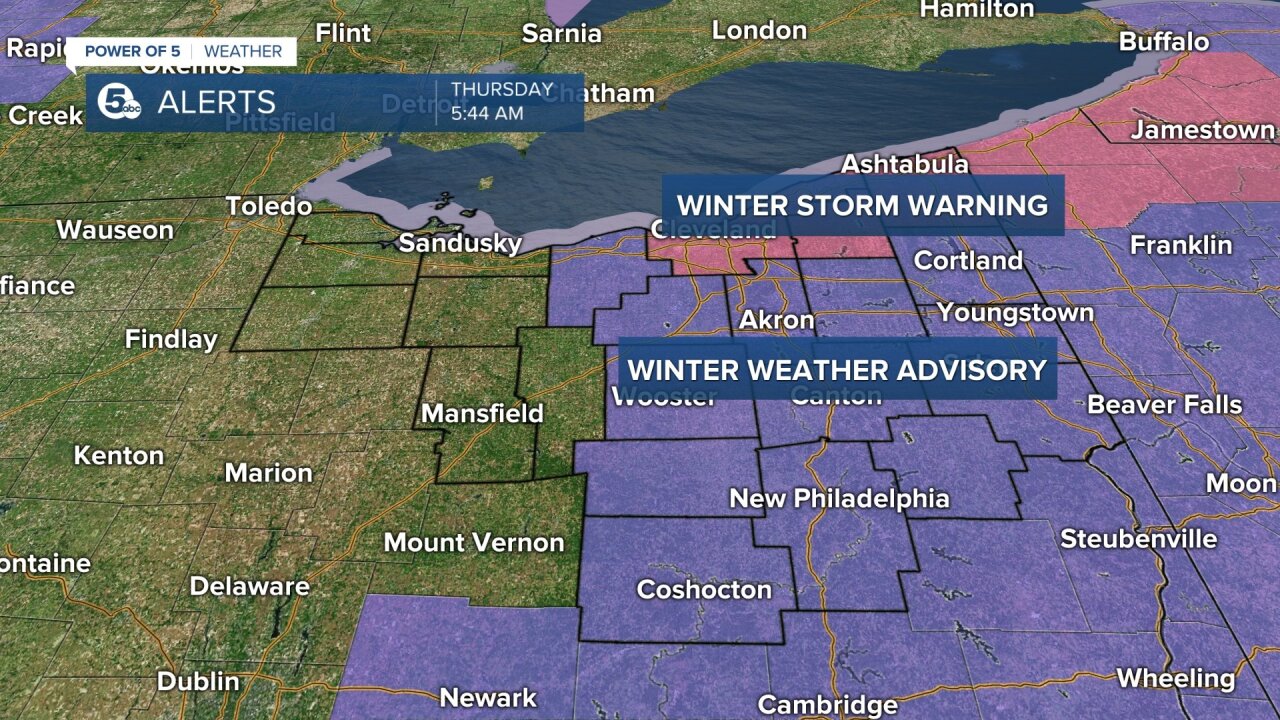 Winter Storm Warnings issued in Northeast Ohio with heavy snow