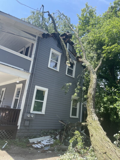 Big branch on Akron home