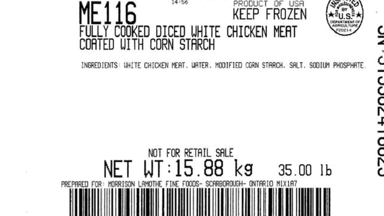 based company issues nationwide chicken recall
