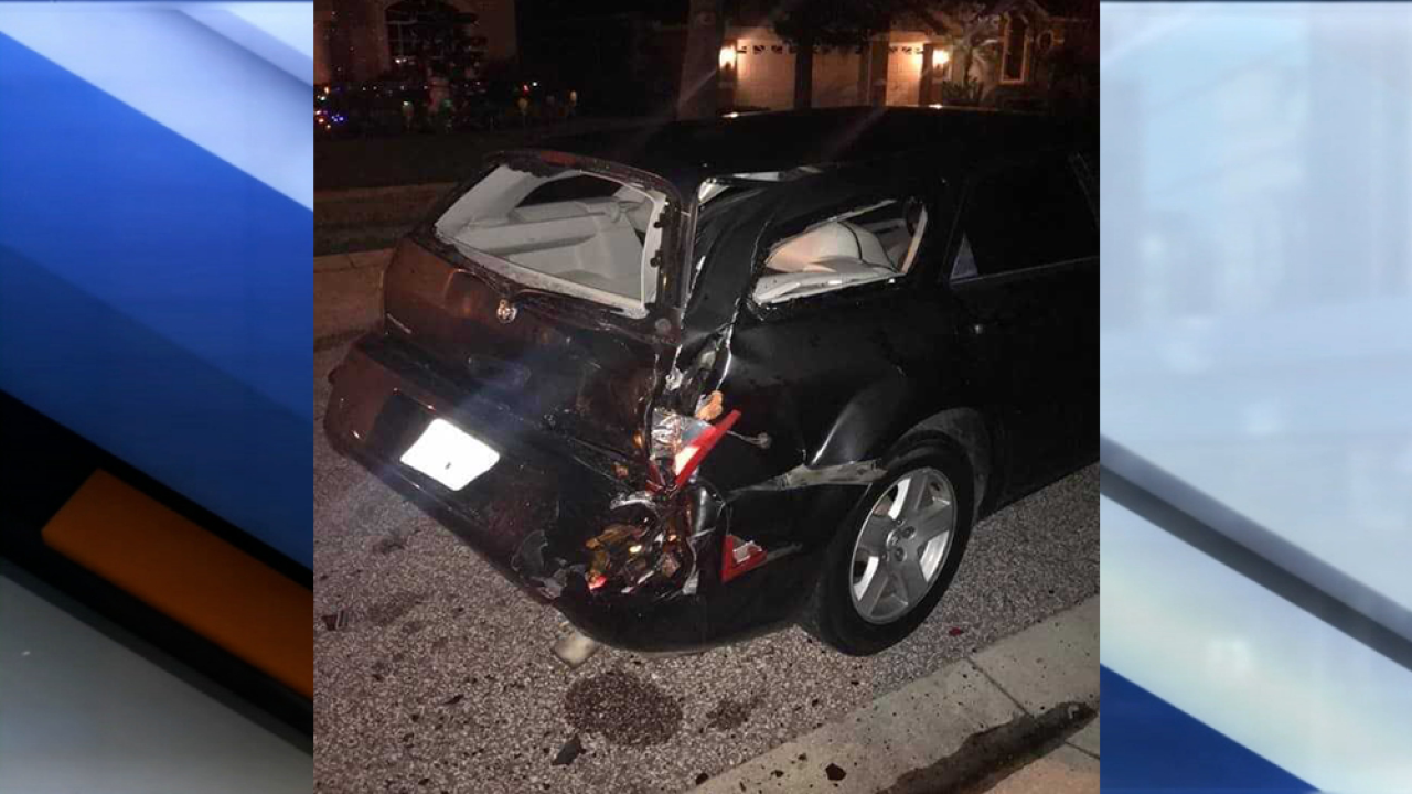 Parked car totaled after someone hit it and took off