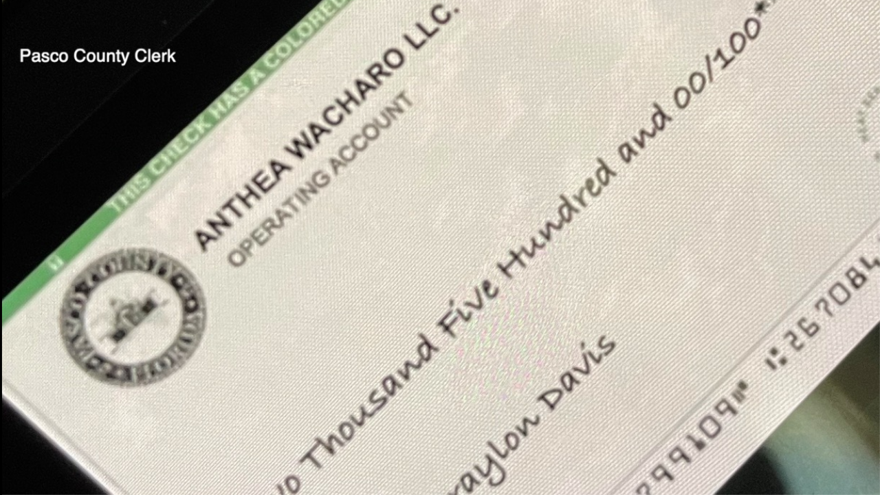 Fake checks found with Pasco County seal PASCO COUNTY CLERK.png
