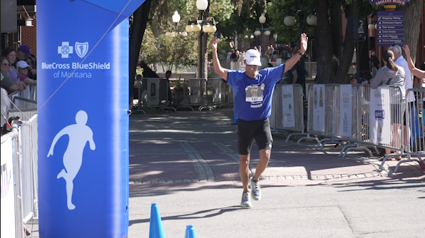 Ranjeet Singh finishing the marathon in the 2024 Governor's Cup