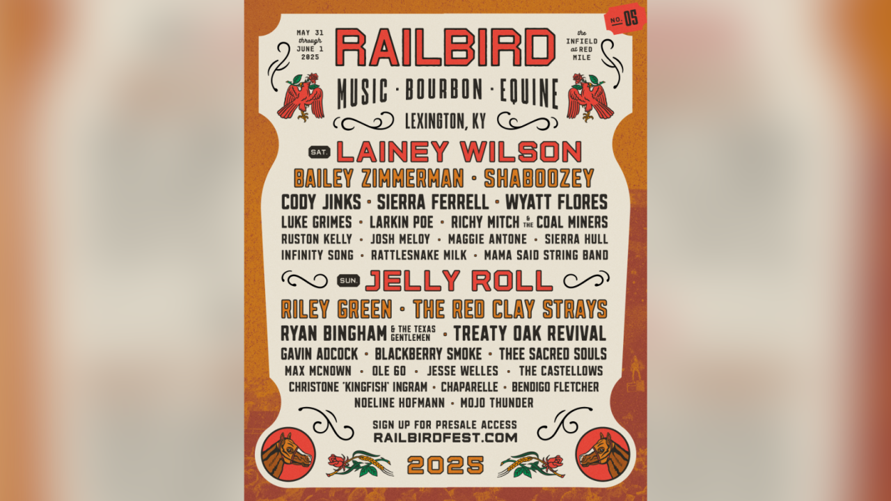 Lainey Wilson and Jelly Roll to headline 2025 Railbird Music Festival