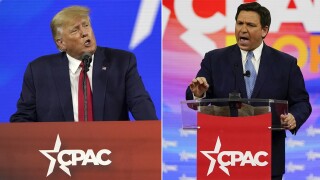 Donald Trump and Ron DeSantis speak at CPAC in 2022