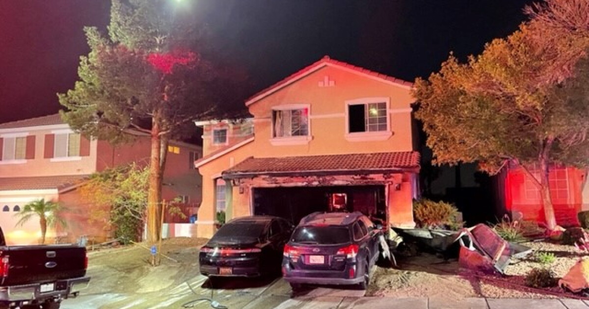 Northwest Las Vegas house fire sends three to hospital