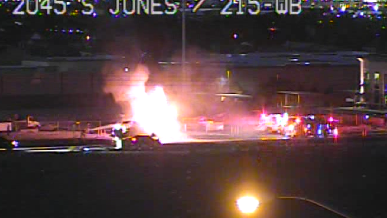 RTC: Vehicle fire closes eastbound lanes on Sunset Road after Jones Boulevard