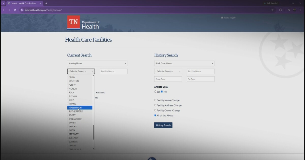 Tennessee removes nursing home inspection reports from website; advocates call it the opposite of transparency