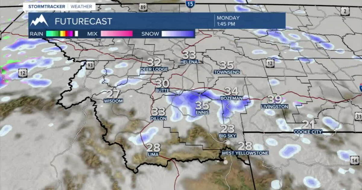 Slick roads and light snow to start the week in SW Montana