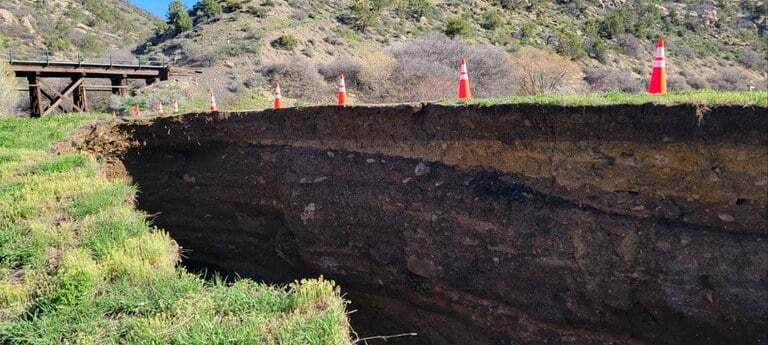 colorado highway 133 large sinkhole