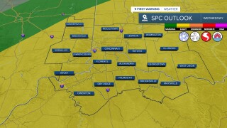 Risk for severe storms on Wednesday