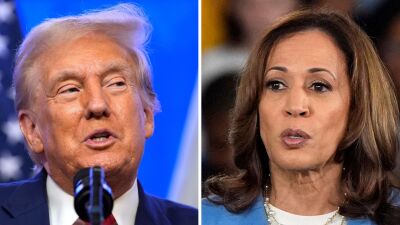 Donald Trump and Kamala Harris