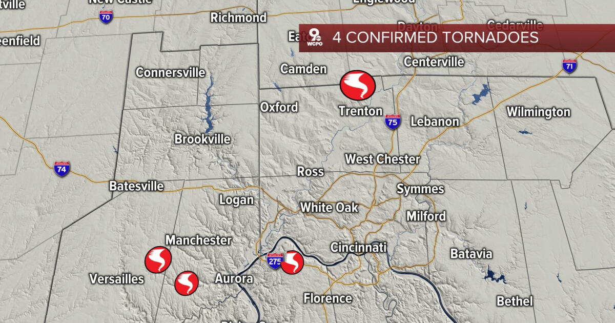 NWS confirms four tornadoes from Friday night's storms