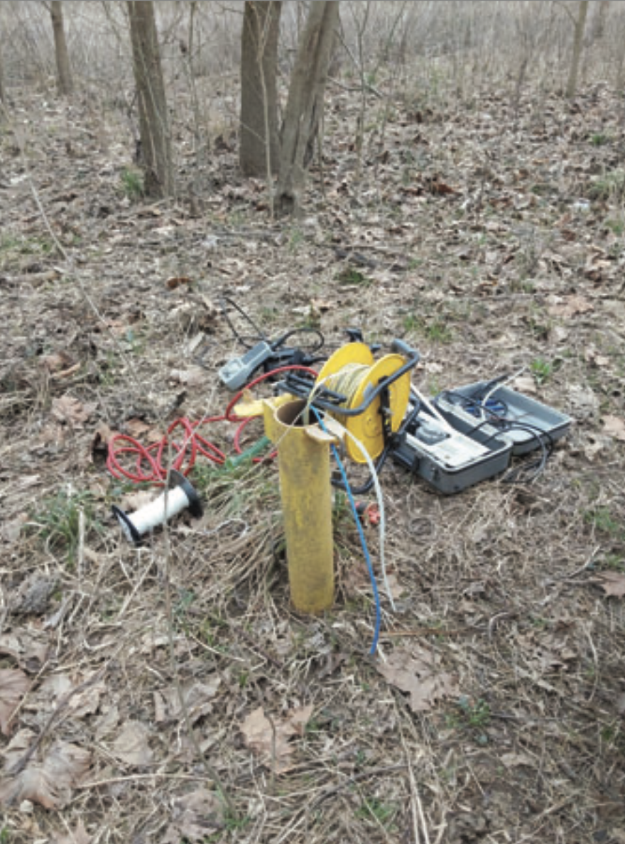 Monitoring wells at the former Beckjord coal plant site.