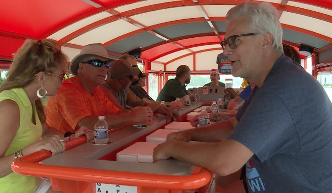 Foxy Paddler passengers enjoy a beautiful day on the Fox River