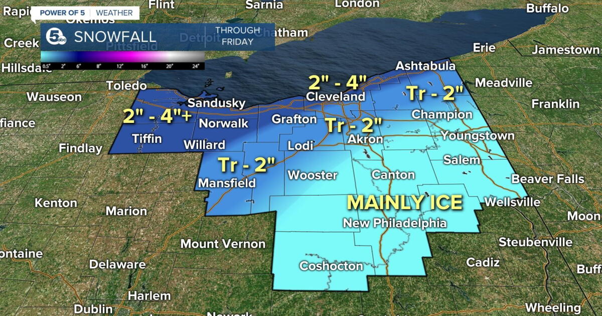 Snow and ice mix arriving Thursday into Friday