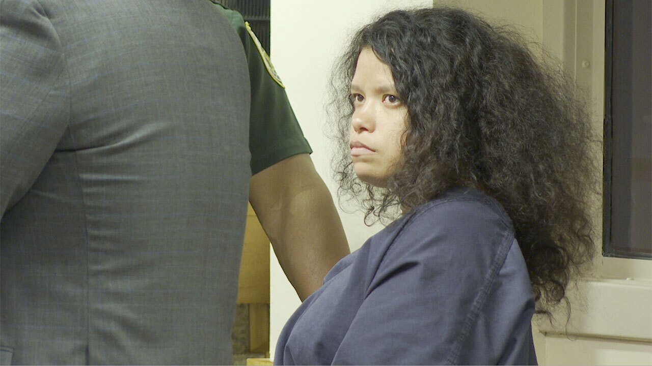 Miranda Rico Perez appears in a Palm Beach County courtroom on July 16, 2025.