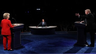 Hillary Clinton and Donald Trump at their first presidential debate
