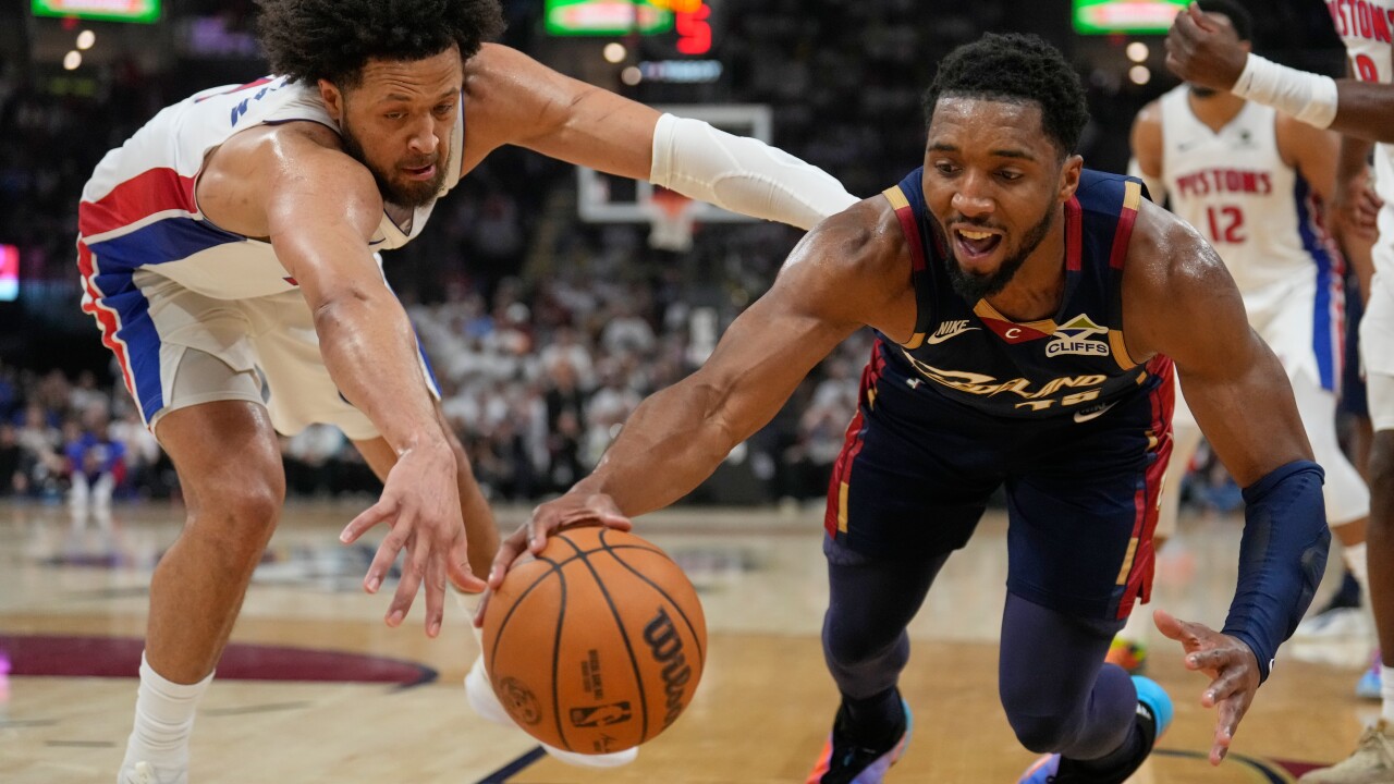 APTOPIX Pistons Cavaliers Basketball