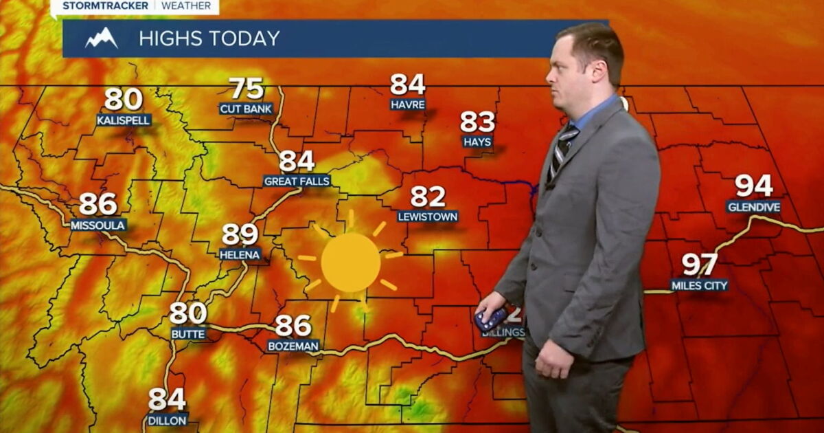 Showers and Thunderstorms possible along a cold front this evening.