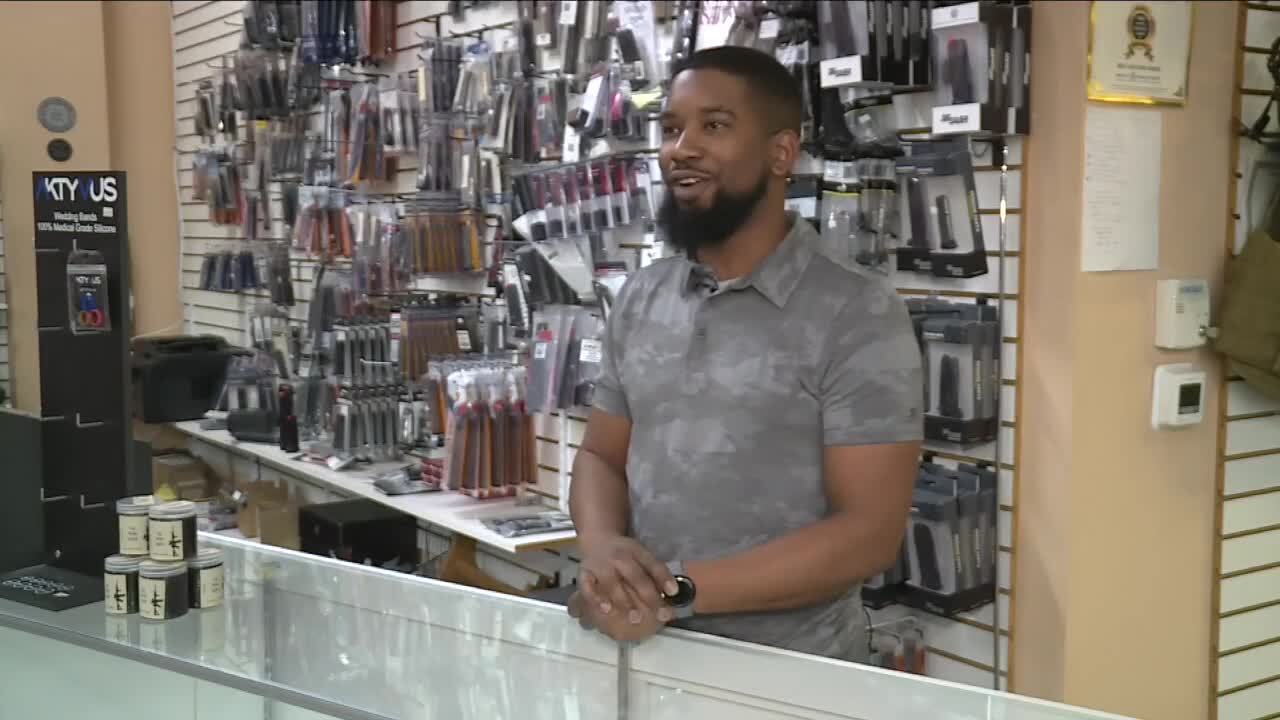 Nicholas Phillip-Yalle is a firearms instructor at Guns and Range Training Center in West Palm Beach. Dec. 4, 2023