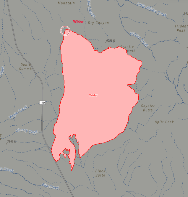 Wilder Fire map