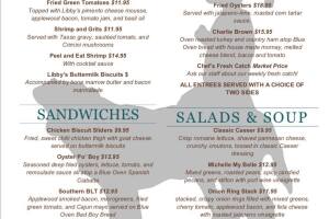 Libby's Southern Comfort menu