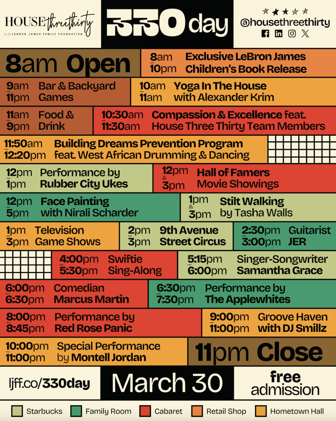 House Three-Thirty 330 Day schedule