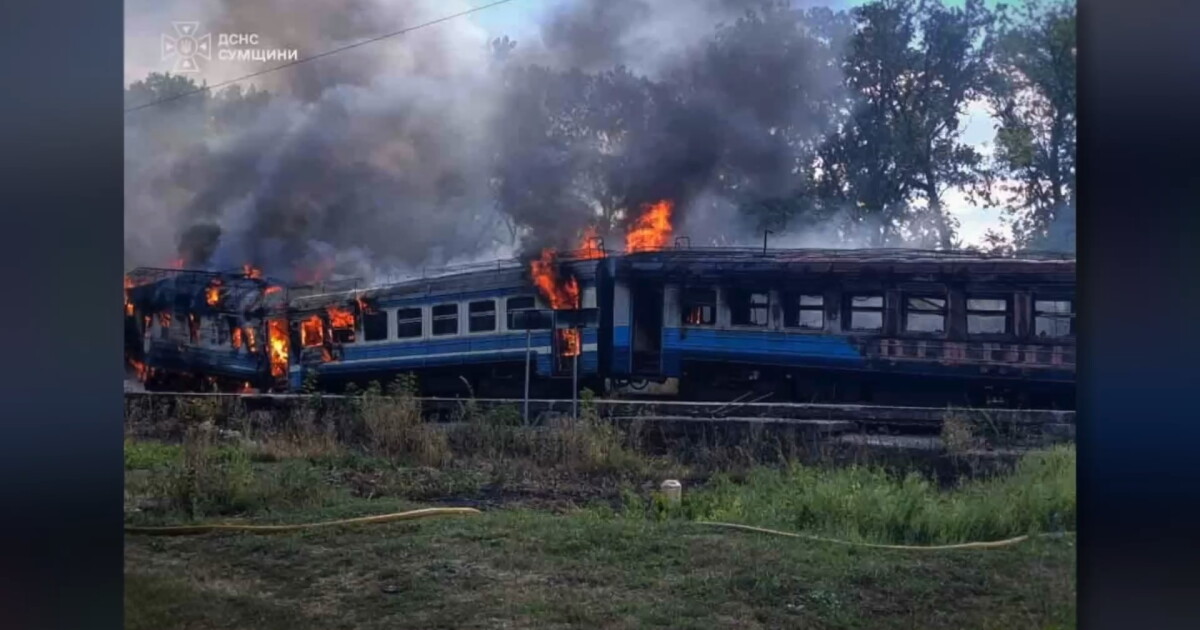 A Russian drone struck a passenger train just steps from a NATO border