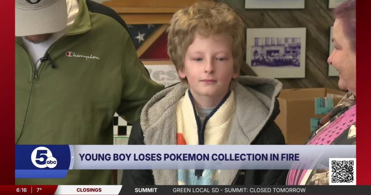 'Overwhelmed by love': Chardon Fire Department inundated with Pokémon cards after boy loses his in fire