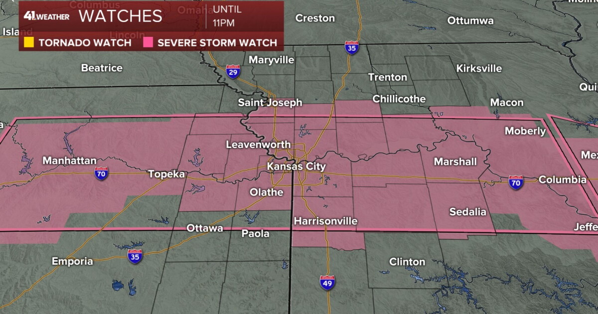 Kansas City area included in severe thunderstorm watch through 11 p.m ...
