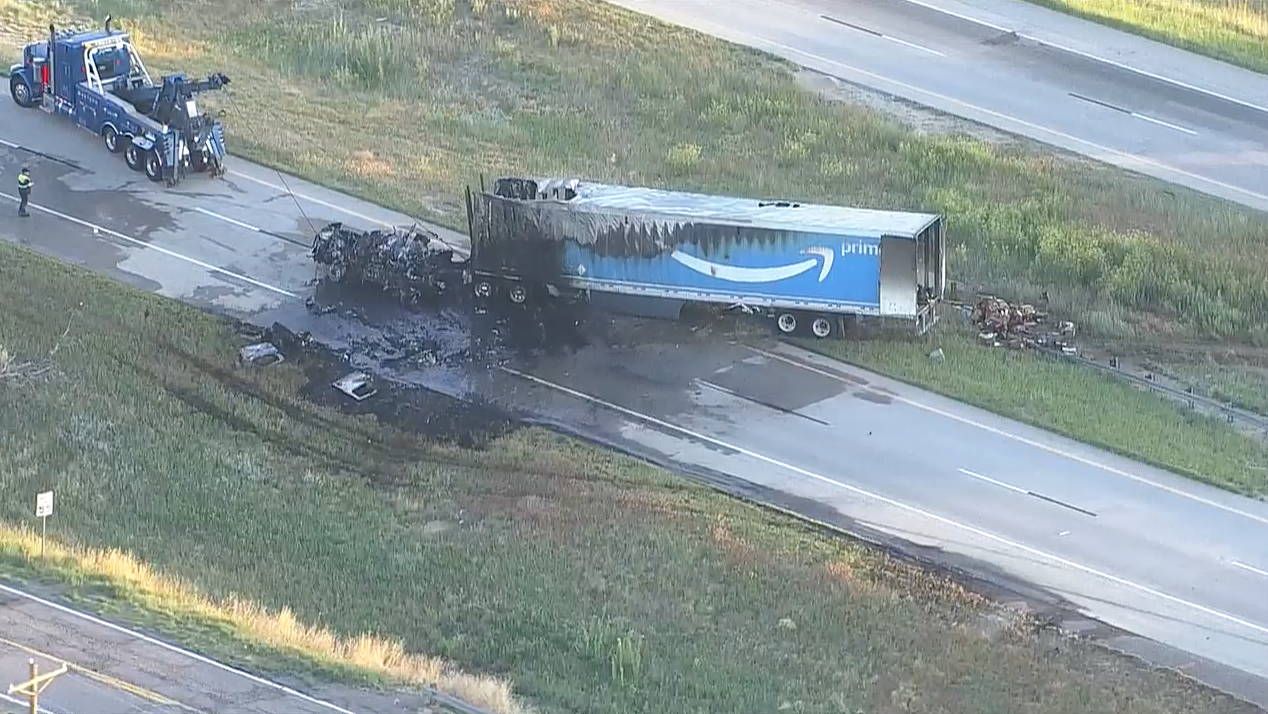 Family of 8 stranded in Colorado after fiery crash on I-70 involving Amazon truck