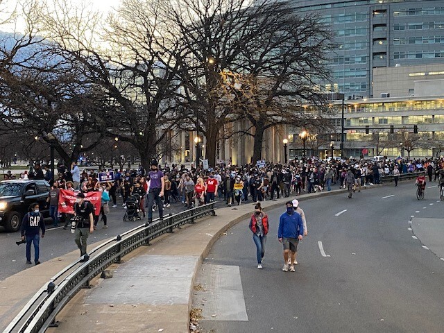 Marchers downtown