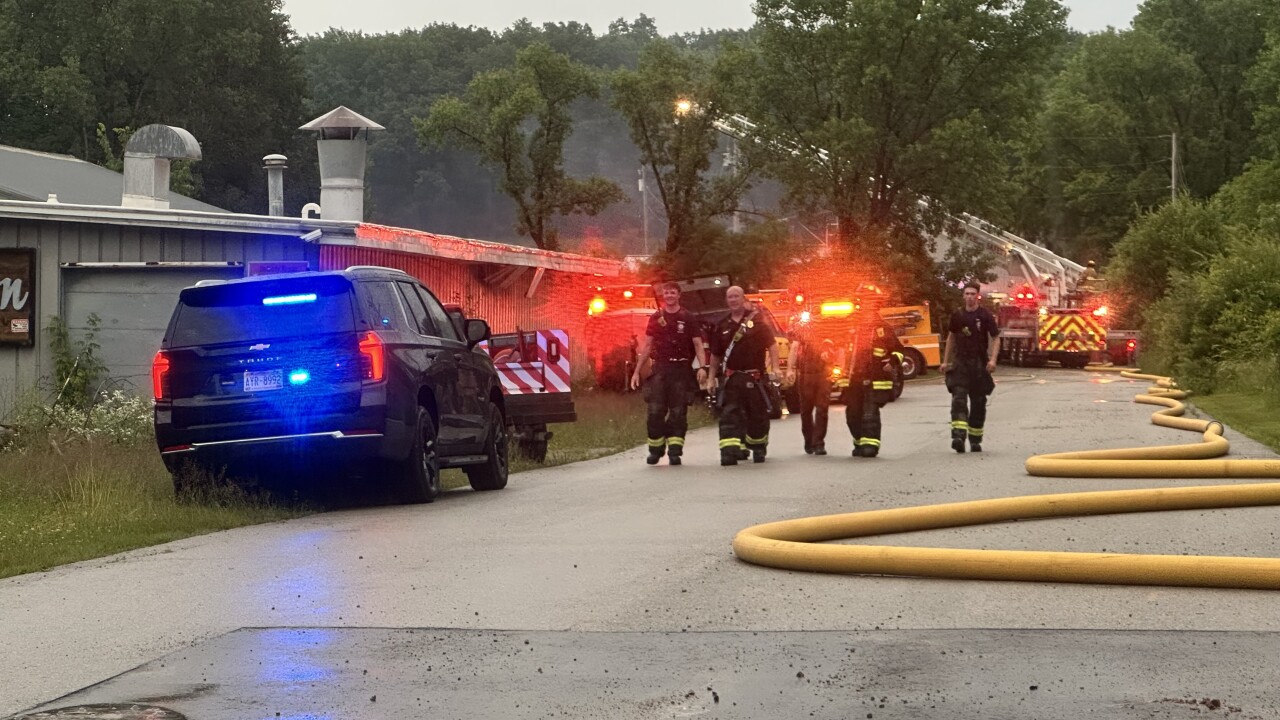 A fire damaged a storage facility in Hobart Wednesday evening, prompting a response from multiple fire departments.
