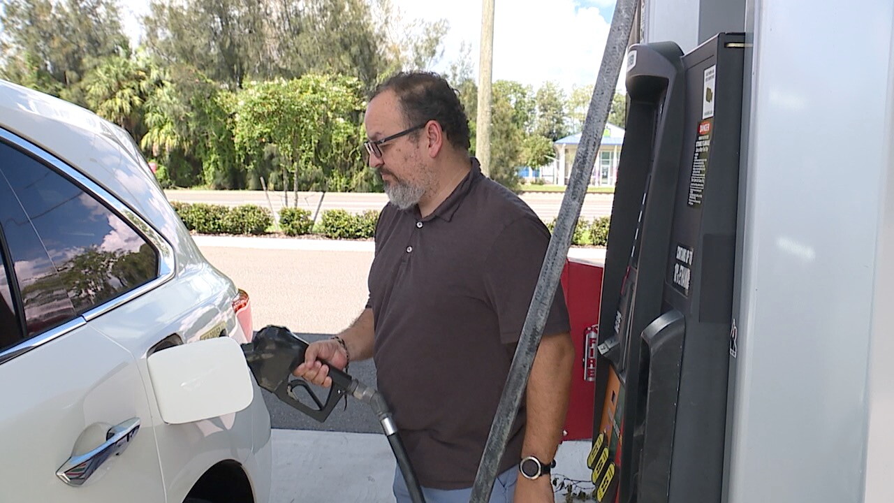 Driver getting gas