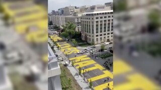 DC paints huge Black Lives Matter mural on street leading to White House