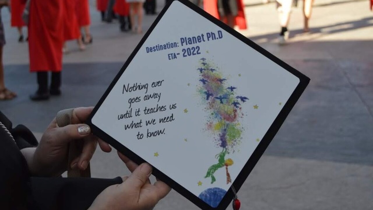 Graduation Caps Decorated To Celebrate Accomplishment But Also