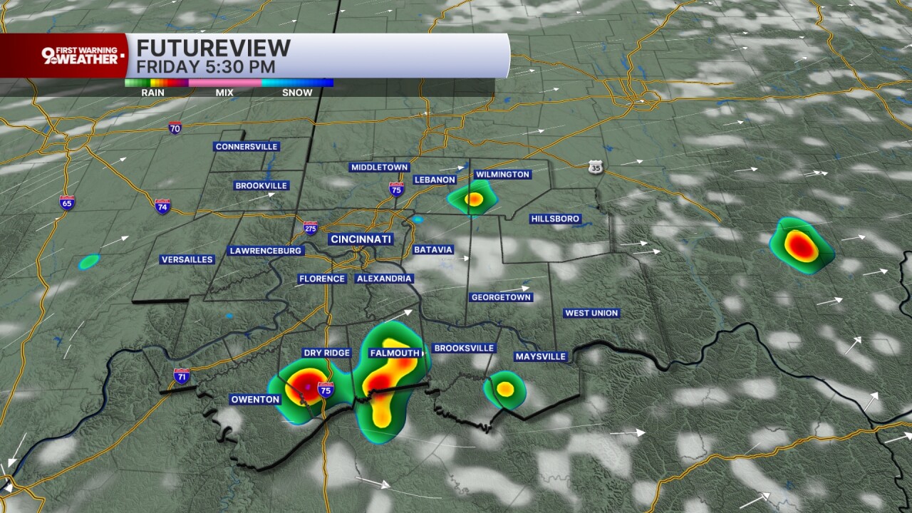 Pop up storms on Friday