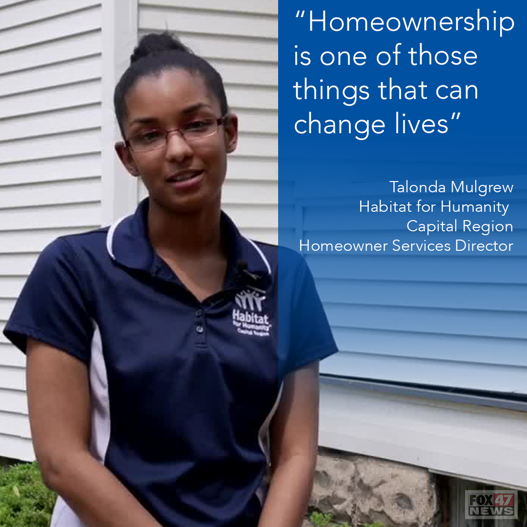 Talonda Mulgrew, the Habitat for Humanity Capital Region homeowner services director