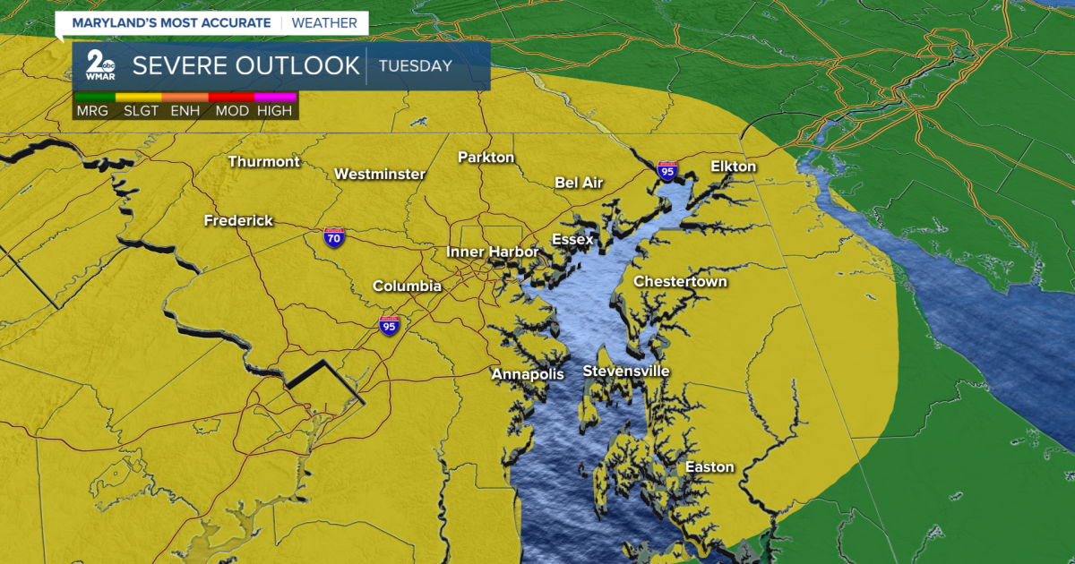 Tracking strong to severe storms in Maryland