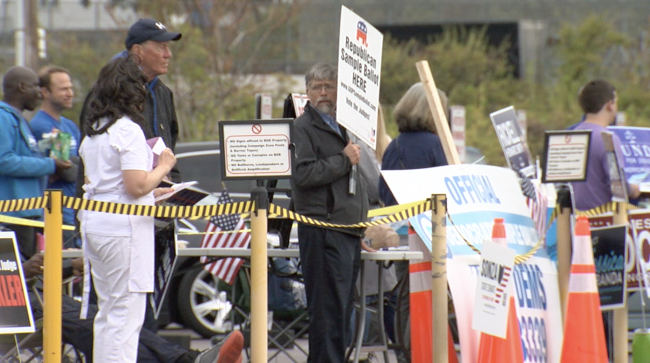 The scene outside Hamilton County Board of Elections on Oct. 31.