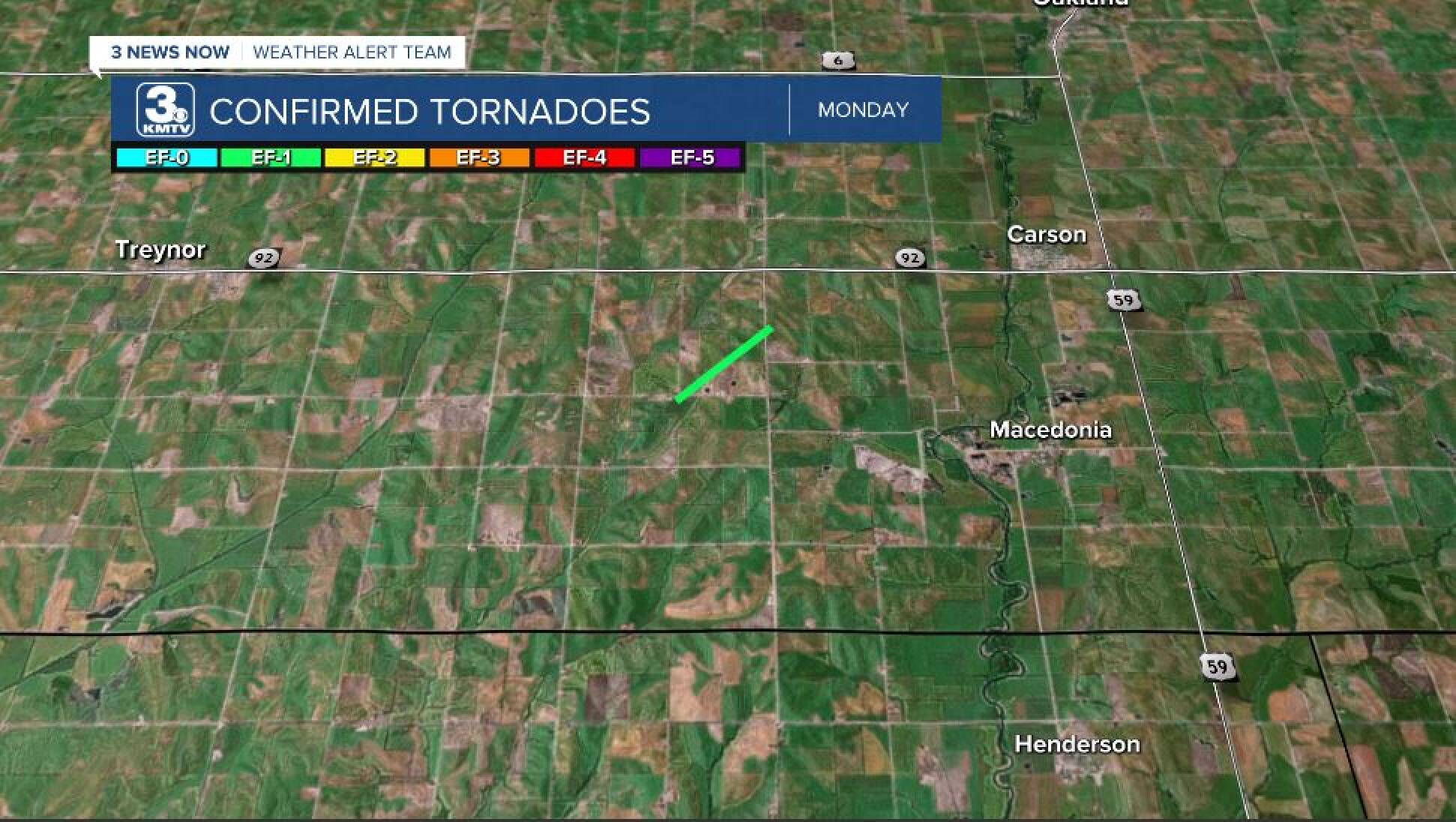 3 EF-1 Tornadoes confirmed in western Iowa from Monday's severe weather