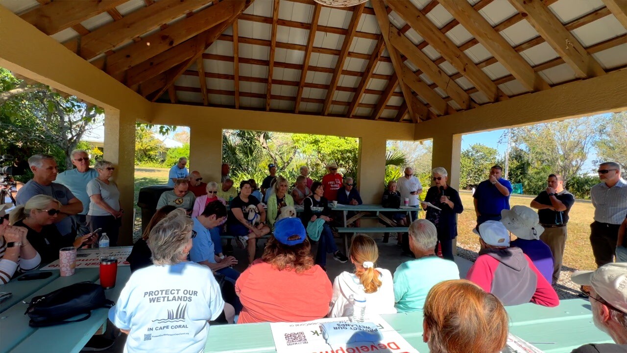 Protestors sharing concerns to city leaders in Rotary Park