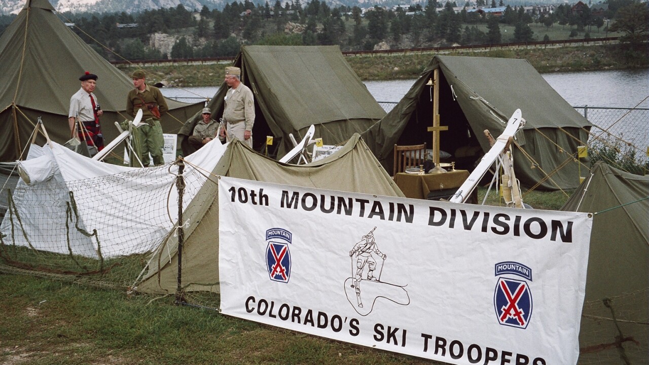The 10th Mountain Division Living History Group lost over $20,000 in stolen WWII artifacts, after their trailer was stolen. Some of the lost items can be seen in this photo, including tents, signage and netting.
