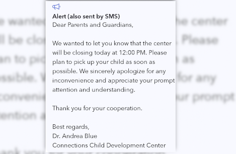 Text received from Connections